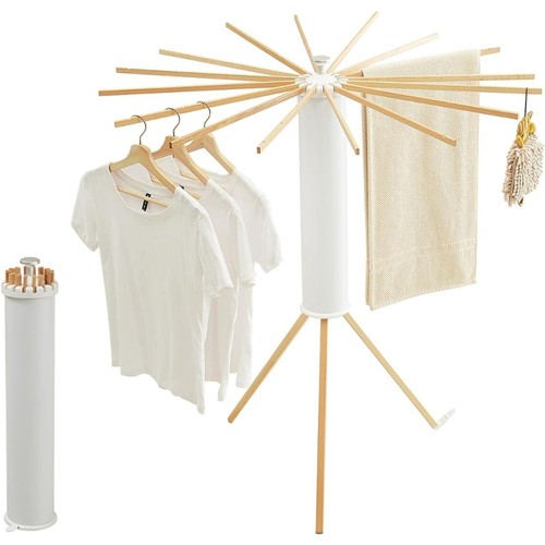 Foldable wooden tripod garment - wooden,